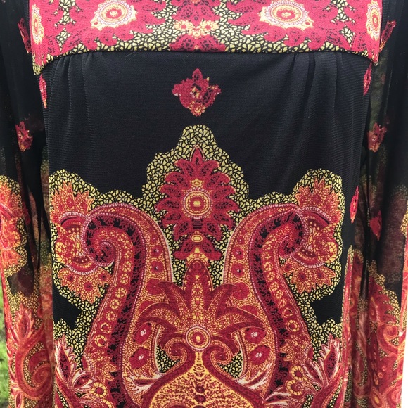 ❌SOLD! ❌ Paisley Long Sleeve Hippie Style Top - Picture 5 of 8